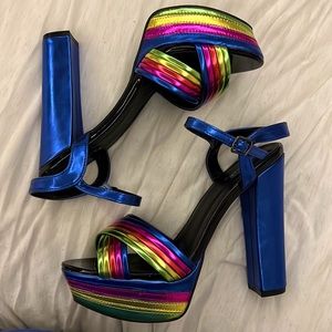 Funky metallic rainbow platforms